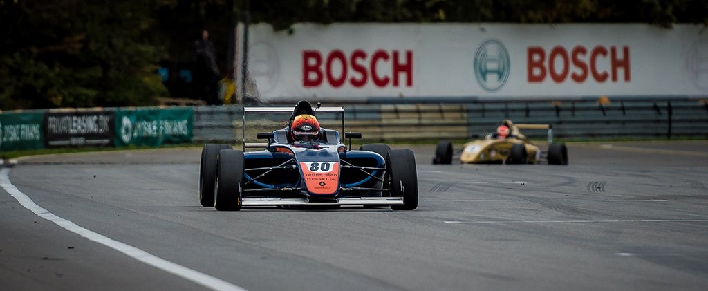 Belgiske Michelangelo Amendola, fik vist at han er hurtig - specielt i regnvejr
(Foto: Formel 4 Renault Danmark)